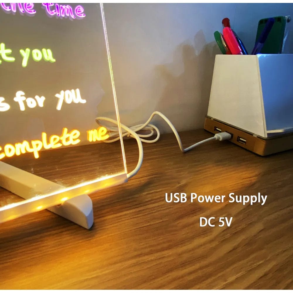 USB LED Night Light Acrylic Message Note Board